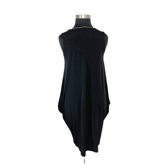 Matti Mamane XL Black Tunic Dress Tulip Hem Art To Wear Lagenlook Jersey Fits 1X - Picture 8 of 9